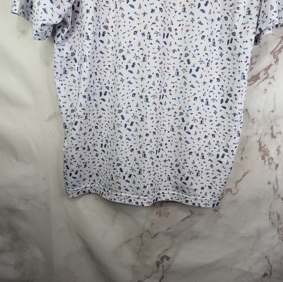 Jack Nicklaus Shirt Mens Large Polo White Pattern Short Sleeve Eco Choice Palm - Picture 7 of 11